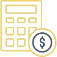 Calculator with a dollar sign