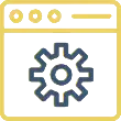 Webpage with a settings icon on it